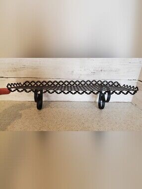 Vintage MCM Black Metal Lattice Shelf 13" Mid Century Modern Art Deco Display